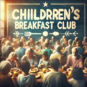 A community gathering at The Children's Breakfast Club, showcasing the unity and shared spirit among attendees.