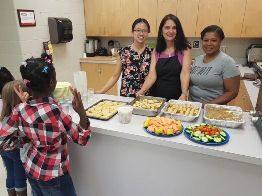 The TCBC kids happily heading towards the breakfast table 